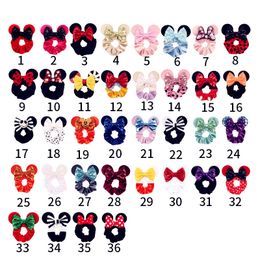 36 Colours Mouse Ear Christmas Headband Thick Hair Tie Stretch Gold Velvet Hairband Hairs Accessories free ship 100