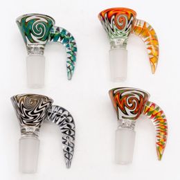 Newest 4 style 14mm bowl and 18mm glass bowl Male Joint Handle Beautiful Slide bowl piece smoking Accessories For Bongs Water