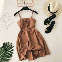 Women Stripe Dress Summer Slim Sexy Kleid Boho Mini Short es Elegant Ladies A Line Bandage Beach Vestidos Mujer 210525