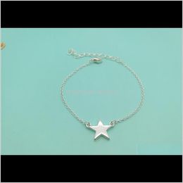 Charm Jewellery Drop Delivery 2021 5Pcs Simple Rock Tiny Small Five-Pointed Star Bracelet Cute Sideways Bracelets For Women Jewellery Xymvi