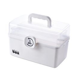 Portable Tiers Folding Medicine Chest M/L Large Capacity Medicine First Aid Kit Multifunction Medicine Storage Container Case 210331