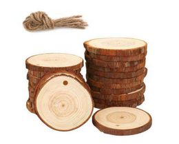 Christmas Ornaments Wood DIY Small Discs Circles Painting Round Pine Slices w/ Hole Jutes Party Supplies 5CM-6 CM