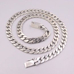 Fina pura S925 Sterling Silver Chain Men 8mm Curb Link Necklace 50cm 20 pulgadas 84-85g Cadenas