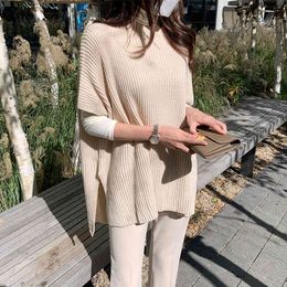 Female Sweater Women Winter Pullover Knitting Overszie Sleeveless Girls Tops Loose Sweaters Knitted Outerwear Thin Sexy 210417