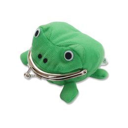 Whole 20Pcs Frog Purse Keychain Cute Cartoon Flannel Wallet Key Coin holder Cosplay Plush Toy School Prize Gift