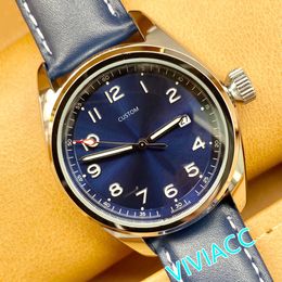 Classic Men Quartz Watches Stainless steel calendar Wristwatch Male Multi-function Numerals Clock Genuine leather Strap 40mm