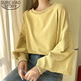 Fashion Womens And Blouses Ladies Tops Long Solid White Blouse Shirts For Women Casual Batwing Sleeve 6722 50 210415