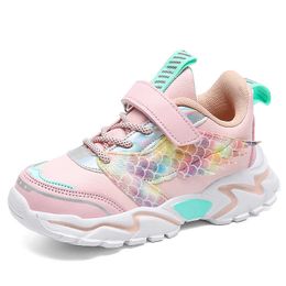 Girls Sneakers Kids Shoes For Boys Sneakers Children Casual Shoes Leahter Colourful Wing Anti-slippery School Trainers Footwear G1025