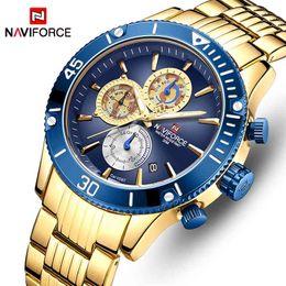 Mens Watch Top Brand NAVIFORCE Luxury Business Quartz Wristwatch Men Stainless Steel Sport Watch Clock Male Relogio Masculino 210517