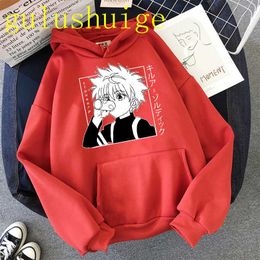 Cute Mens Hoodies Hunter X Hunter Men Women Pullovers Hoodies Sweatshirts Killua Zoldyck Hisoka 90s Anime Hoody Streetwear Tops Y0803 Y0804