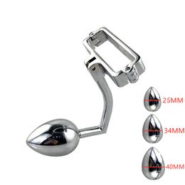 Scrotum Bondage Male Metal Anal Butt Plug Penis Stimulation Massager Anals Hook G Spot Gay Sex Toys Cock Ring.