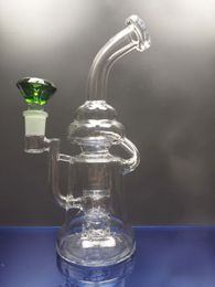 Bong clear dab rig water pipe glass bubbler with percolator smoking accessories recycler oil rig with 18.8mm joint zeusartshop