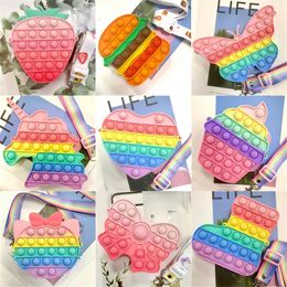 Bubble Toy Bag Decompression Toy Silica Fidget Fruit Butterfly Style Hot Push Bubbles Crossbody Fashion