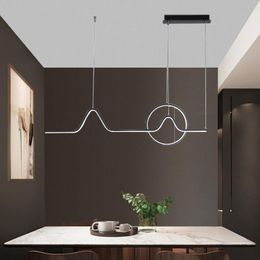 Pendant Lamps Nordic Miniamlism Led Dimmable Lights Paint Gold / Black Metal Hanging Lamp For Dining Room Suspension Fixtures