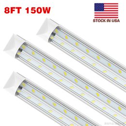 SMD5730 150W T8 8FT LED Light Shop Tubes Integrated Plug And Play LED Fluorescent Tube Lamps AC 85-265V + Stock In USA