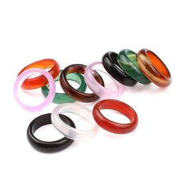 create charm UK - Unisex Natural Ring Multicolor Black Green Red Agates Created Circle Stone Finger Rings Charms Christmas Gifts Cluster