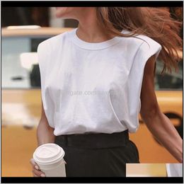 & Shirts Womens Clothing Apparel Drop Delivery Summer Sleeveless Top Female O Neck White Women Blouse Shirt Ladies Loose Solid Casual Blouses