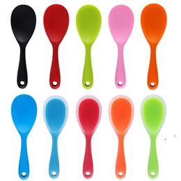 new Colorful Silicone Rice Spoons Heat Resistant Non-stick Rices Spoon Kitchenware Tableware Scoop Cooking Kitchen Tool EWB6771