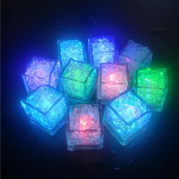 12Pcs LED Glowing Light Up Ice Cubes Slow Flashing Color Changing Cup Light Without Switch Wedding Party Halloween Decoration