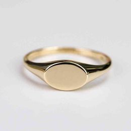 14k Gold Plated Stainls Steel High Polish Women's Men Engraved Initial Name Ring ,Oval Signet Ring Jewellery