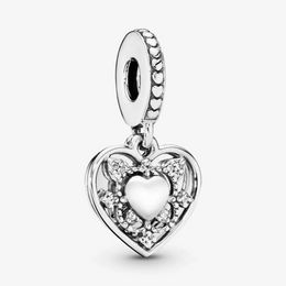 Authentic 925 Silver Beads Bracelets My Wife Always Heart Dangle Charm Slide Bead Charms Fits European Pandora Style Jewelry Bracelets Murano