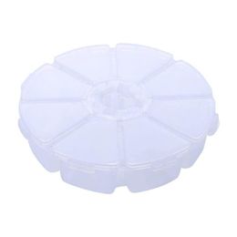 Jewelry Pouches, Bags 1 8-Slot Transparent Round Storage Box Diamond Cosmetic Accessory Tool