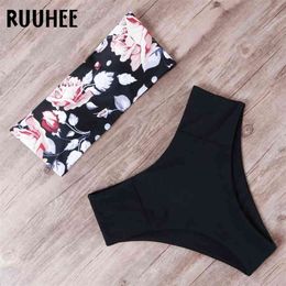 RUUHEE Bandage Bikini Swimwear Women Swimsuit High Waist Bikini Set Bathing Suit Push Up Maillot De Bain Femme Beachwear 210407