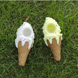 Factory direct sales of new personality sundae ice cream model silicone pipe with smoke pot can be disassembled and cleaned