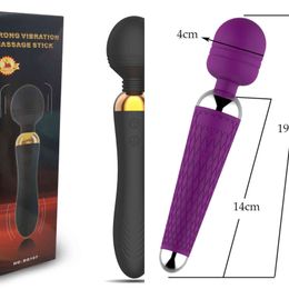 NXY Vibrators Magnetic charging Dual Motors Dildo Vibrator AV Magic Wand G Spot Massager Sex Toys For Women Clitoris Stimulate Goods for Adult 1119