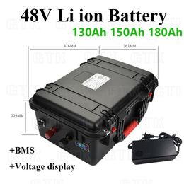 48V 150Ah 130Ah 180Ah Lithium li ion rechargeable battery for RV Marine golf cart boat solar power storage+10A Charger