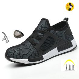 Indestructible Shoes Men and Women Steel Toe Cap Work Safety Puncture-Proof Boots Lightweight Breathable Sneakers 220115