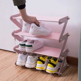 1 PCS Shoe Storage Rack Non Woven Stainless Steel Foldable Save Space Multi Layer Assembled Shoe Holder shelf Home Accessories 210609