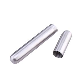 stainless steel silver cigar tube cylindrical metal portable single cigar box cigars accessories for gifts SN4417