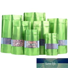 100pcs General Energetic Green Aluminium Foil Window Bag Resealable Snack Seeds Ground Coffee Nuts Tea Storage Pouches Factory price expert design Quality Latest