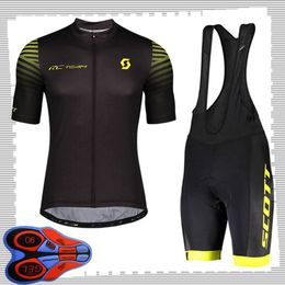 SCOTT team Cycling Short Sleeves jersey (bib) shorts sets Mens Summer Breathable Road bicycle clothing MTB bike Outfits Sports Uniform Y21041497
