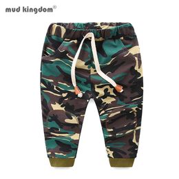 Mudkingdom Boys Pants Jogger Camouflage Casual Cotton Drawstring Trousers for 210615