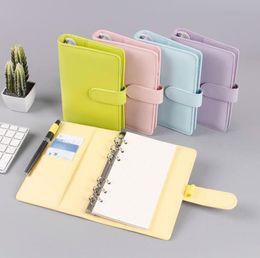 A5/A6 Colourful Creative Waterproof Macarons Binder Hand Notepad Shell Loose-leaf Notebook Diary Stationery Cover School Office SN2651
