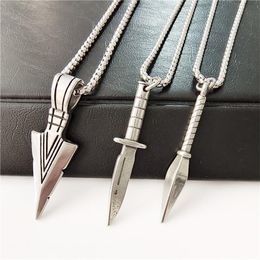 Pendant Necklaces Halloween Emei Thorn Jewellery On The Neck Toy Sword In Hand Men's Chain Necklace For Women Stainless Steel