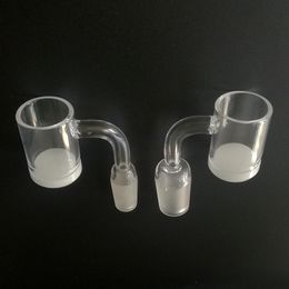 Clear Quartz Banger White Opaque Botton 14mm 18mm Female Male Joint Flat Top Gavel Bangers Thick Nails Dab Rigs Smoking Accerssories GQB 01 02 03 04