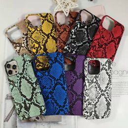 Snake Texture Print Leather Phone Cases For iPhone 13 12 11 Pro Max XR XS X 8 Plus Hard PC Cover
