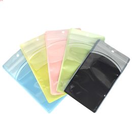 Plastic Bags Various Colors Eco PP Ziplock Front Clear Mylar Flat Tear Notch Pouches USB Cable Storage With Hang Holegoods