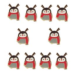 10Pcs Enamel Pin Lovely Cartoon Penguin Brooches Collar Shirt Cloches Accessories Jewellery Gifts