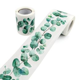 Wall Stickers 10m Eucalyptus Leaf Sticker Roll Bulletin Board Border Decoration Green Plants Print Lace Decals Blackboard Frame