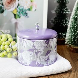 -Purple Flower Double Core Tin Can Cancelletta profumata One-Piece Candela Essential Oil Lasting Fragrance Box regalo con camera da letto souvenir