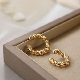 Asymmetry Twisted Clip Earrings for Women Simple Gold/Silver Colour Irregular No Piercing Cartilage Earring Earcuff Jewellery