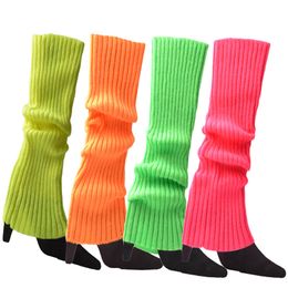 Christmas Stockings Decoration Polyester Colourful Socks Halloween Costumes Cosplay Fluorescence Ombre Party Stocking Costume Rainbow Sock A02