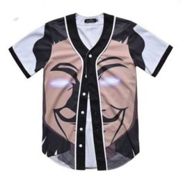 Baseball Jersey Men Stripe Short Sleeve Street Shirts Black White Sport Shirt XAY710