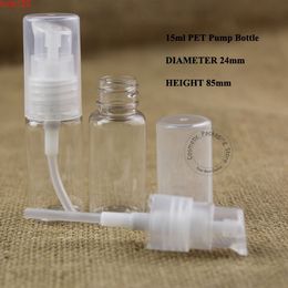 50pcs/lot 15ml PET Cream Lotion Emultion Pump Bottle Container 1/2OZ Transparent Plastic Cosmetic Packaginghood qty
