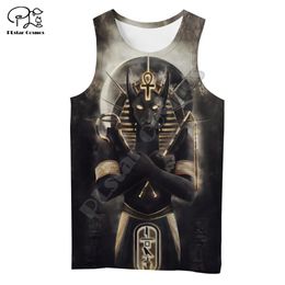 PLstar Cosmos Horus God Eye of Egypt 3D Print Tank Top Pharaoh Anubis face Symbol Unisex Summer Vest Mens Womens sleeveless s-8