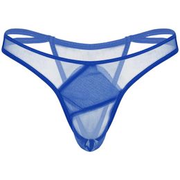 Men's Swimwear Mens Lingerie Thongs Underwear See-through Panties Low Waist Sheer Gauze Briefs Elastic Waistband G-Strings